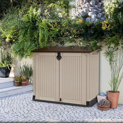 KETER Coffre jardin en r&eacute;sine ""caracas"" - 880l - 132 x 71.5 x 113.5 cm - beige