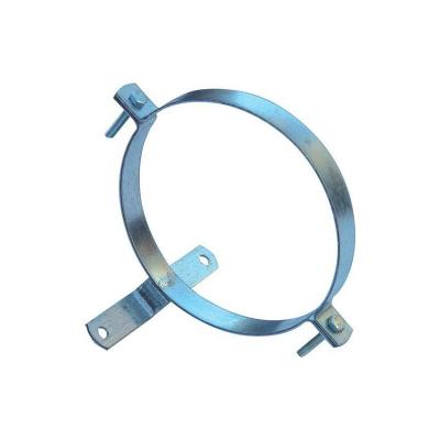 WOLFPACK Collier de serrage pour tuyau de po&ecirc;le galvanis&eacute; avec support 100 mm.