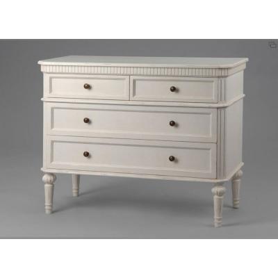 Commode 4 tiroirs (kit) L&eacute;onie - Amadeus - Blanc - Bois