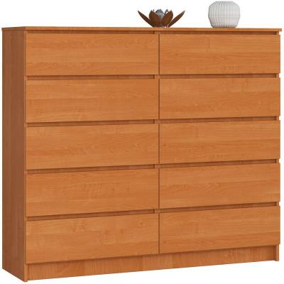 Commode akord k140 aulne 138 cm 10 tiroirs fa&ccedil;ade aulne 138x40x121 cm
