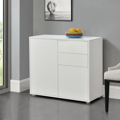 Commode avec 2 Tiroirs 2 Portes Paarl  74 x 79 x 36 cm Blanc Mat