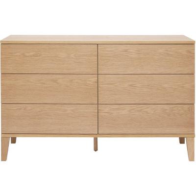 Miliboo Commode en bois clair ch&ecirc;ne 6 tiroirs L120 cm FREDDY