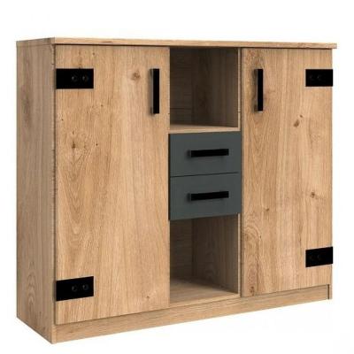 Commode style industriel LISBURN ch&ecirc;ne natural Bois Inside75