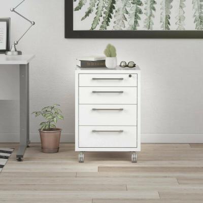 Commode sur roulettes, coloris blanc, 48,2 x 68,2 x 49,1 cm