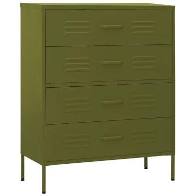 Vidaxl - Commode Vert olive 80x35x101,5 cm Acier Olive green