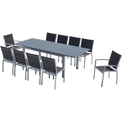 CONCEPT USINE Salon de jardin extensible en alu 10 personnes gris arezzo - Gris