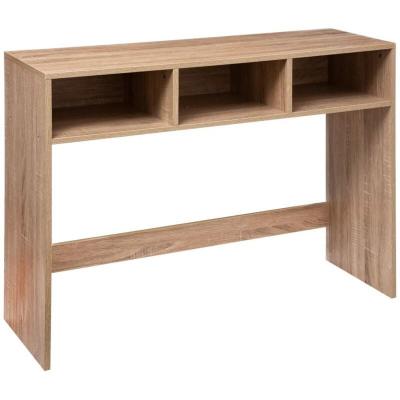 Meuble Console Bois clair 3 niches de rangement H 75 cm