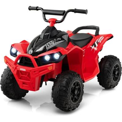 COSTWAY  Quad Electrique pour Enfants 12V7Ah LED Musique Klaxon Roues Larges pour Enfants 3 &agrave; 8 ans 96 x 58 x 70 cm Rouge 