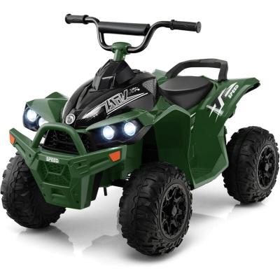 COSTWAY  Quad Electrique pour Enfants 12V7Ah LED Musique Klaxon Roues Larges pour Enfants 3 &agrave; 8 ans 96 x 58 x 70 cm Vert 