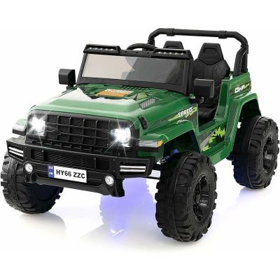 COSTWAY  Voiture Electrique 24V/7Ah pour Enfants T&eacute;l&eacute;commande 24G D&eacute;marrage Lent Musique Klaxon LED pour 3-8 Ans Vert