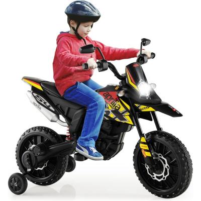 COSTWAY  Aprilia Moto &Eacute;lectrique Pour Enfants 3-8 Ans Avec Musique & Lumi&egrave;re, Charge 30kg, 106,5 X 56 X 80cm, Noir