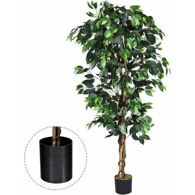 Arbre Artificiel 180 CM Grand Ficus avec Cannes pour D&eacute;coration Int&eacute;rieur / Ext&eacute;rieur 1008 Feuilles