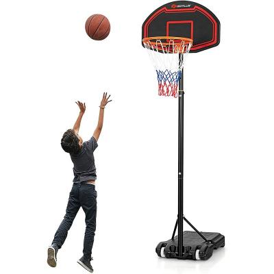 COSTWAY Panier de Basket-Ball Hauteur R&eacute;glable de 192 &ndash; 247 CM Support Portable de Basketball Sur Roulettes pour Enfant/Adultes