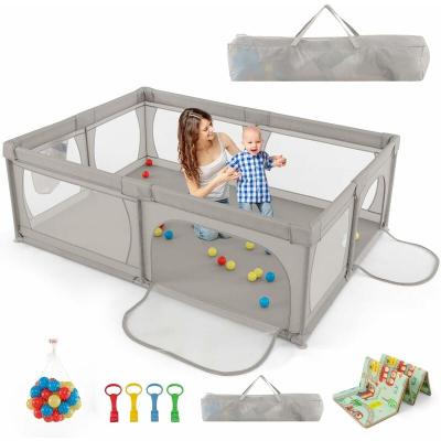 COSTWAY  - Parc pour B&eacute;b&eacute; avec 50 Balles Oc&eacute;aniques, Cl&ocirc;ture pour Tout-Petits avec Maille Respirante, Centre d'Activit&eacute;s avec Base Antid&eacute;rapante et