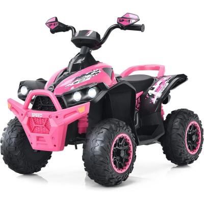 COSTWAY Quad &eacute;lectrique pour enfants  12V7Ah - LED, musique, klaxon - Rouge