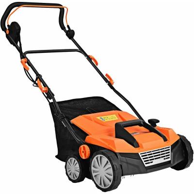 COSTWAY D&eacute;chaumeuse de Pelouse 2 en 1 Scarificateur &Eacute;lectrique Filaire avec Double Interrupteur de S&eacute;curit&eacute; R&eacute;glable &agrave; 4 Positions Orange