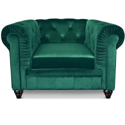 MENZZO Grand fauteuil Velours Vert LANOS