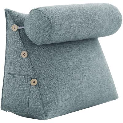 VERCART Coussin de Lecture Inclin&eacute; Traversin de Dossier Repos de T&ecirc;te de lit Compens&eacute; Triangulaire Coussin &agrave; Coins avec Polochon Support Lombaire Chevet