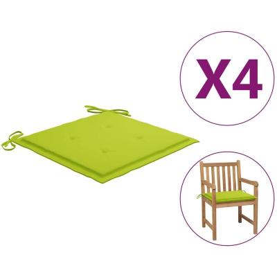 VIDAXL  Coussins De Chaise De Jardin 4 Pcs Vert Vif 50x50x3 Cm Tissu