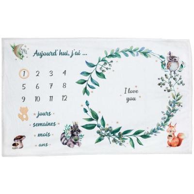ATMOSPHERA  - Couverture &eacute;tape B&eacute;b&eacute; d&eacute;co Nature 120 x 80 cm