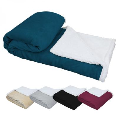 VIVEZEN Couverture, plaid polaire 150 x 200 cm en flanelle et sherpa ultra doux - Bleu