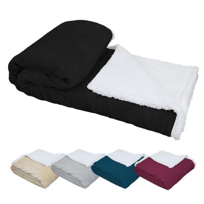 VIVEZEN Couverture, plaid polaire 220 x 240 cm en flanelle et sherpa ultra doux - Noir