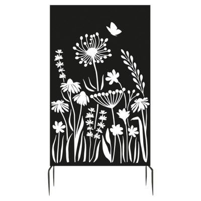 &Eacute;cran d'intimit&eacute; avec motif floral - Noir - L 100,4 x H 186 cm