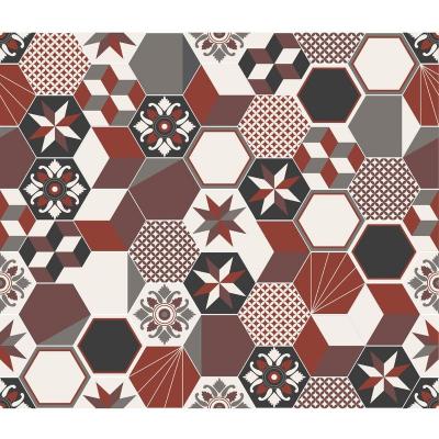 CPM  - Cr&eacute;dence adh&eacute;sive carreaux en aluminium Exa - L. 20 x l. 20 cm - Rouge - Exa 