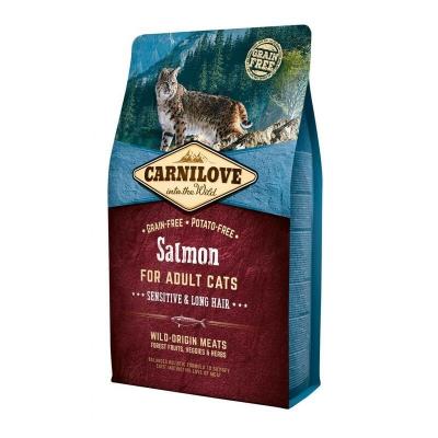 CARNILOVE Nourriture Naturelle Chats Sensibles et Poils Long Adult Saumon 2 Kg