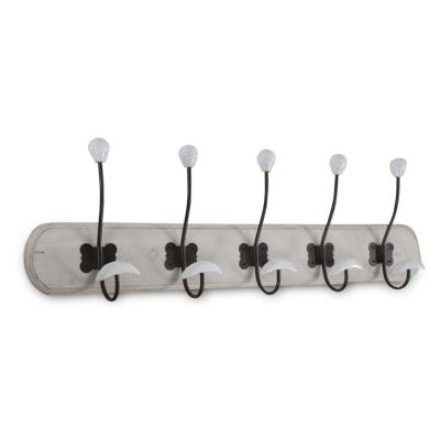 DECORATION D AUTREFOIS Patere portemanteau bois ceruse blanc 10