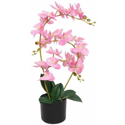 Plante artificielle avec pot orchid&eacute;e 65 cm rose DEC021905