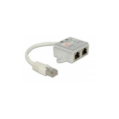 DELOCK RJ45 r&eacute;seau informatique Adaptateur CAT 5 [1x RJ45 m&acirc;le - 2x RJ45 femelle] 15.00 cm blanc