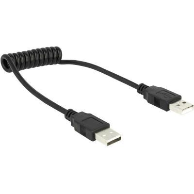 DELOCK  - C&acirc;ble spiral&eacute; usb conrad 2.0-A noir 20 &agrave; 60 cm - noir