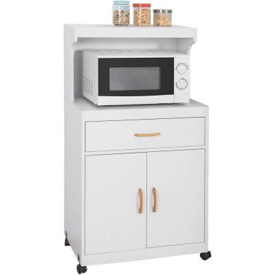 SOBUY FSB12-W Desserte Micro-onde &agrave; Roulettes Meuble de Rangement Cuisine