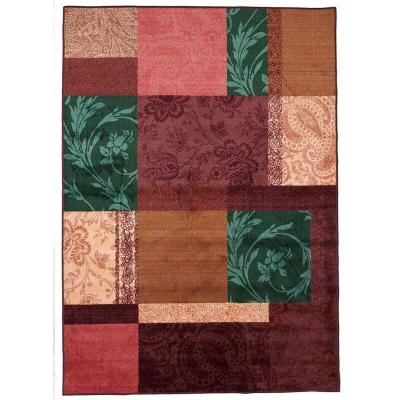 UNAMOURDETAPIS Tapis Chambre 57x110 Tiss&eacute; Rose Rectangle Isparta Patchwork