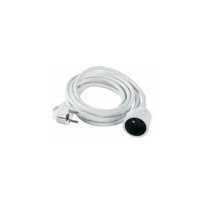 DHOME Rallonge &eacute;lectrique blanche 2P+T - C&acirc;ble 3G1,5 mm&sup2; - 3 m - 