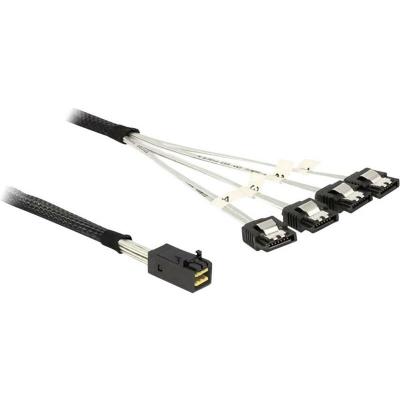 DELOCK  C&acirc;ble fiche Mini SAS HD SFF 8643 4X vers 4 Prises SATA