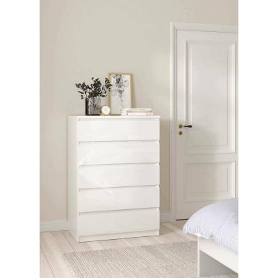 Commode en georgette 77x50h1113 cm Blanc brillant