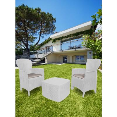 DMORA Set de jardin  - 2 fauteuils et 1 table - Couleur blanche - Made in Italy