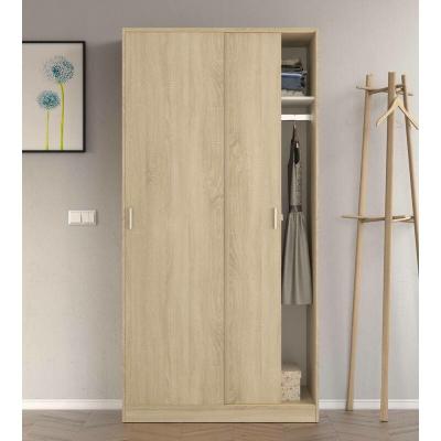 Armoire 2 portes effet bois ch&ecirc;ne