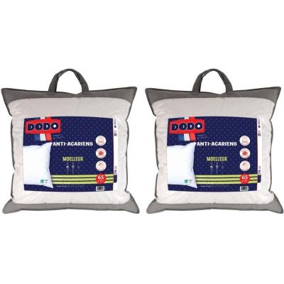 DODO  Lot de 2 oreillers  anti allergies - 65x65 cm - ACTI PLUS II
