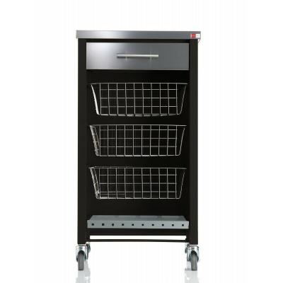 Desserte de cuisine noir et chrome