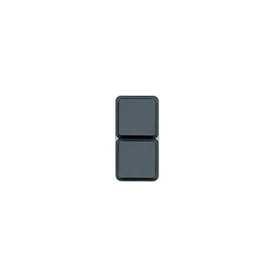 HAGER Double prise de courant verticale 2P+T complet Cubyko en saillie - gris