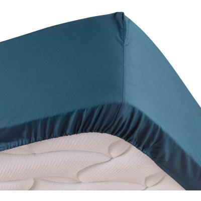 DOUCEUR D INTERIEUR Drap housse bleu 140 x 190 cm en percale bonnet 30 cm