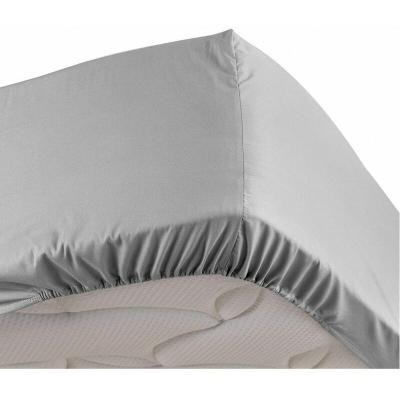 DOUCEUR D INTERIEUR Drap housse gris 180 x 200 cm en percale bonnet de 30 cm