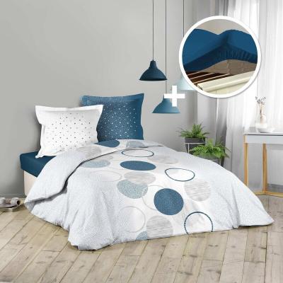 DOUCEUR D INTERIEUR CDaffaires Park housse de couette 220x240 cm voie lactee + drap housse 140 x 190 bleu