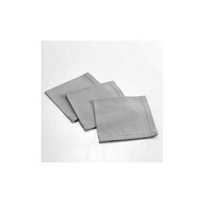 DOUCEUR D INTERIEUR Lot de 3 serviettes de table coton - Charline - 40 x 40 cm - Gris