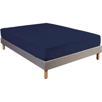 NON RENSEIGNE Drap housse 100% coton bleu marine - bonnet 30 cm 120x190 
