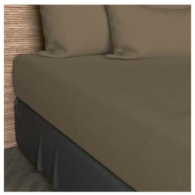 SOLEIL D OCRE Drap housse 180x200 cm en coton 57 Fils Soleil D'ocre taupe - Taupe