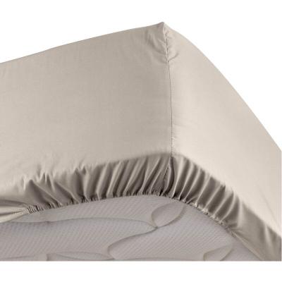 DOUCEUR D INTERIEUR Drap housse lin 180 x 200 cm en percale bonnet de 30 cm - Lin